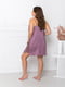 Блідо-фіолетовий комплект для дому та сну: нічна сорочка та халат | 6630036 | фото 5