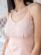 Абрикосова бавовняна нічна сорочка з мереживом | 6630041 | фото 2