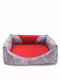 Лежак для котів і собак Zoo-hunt Фокс прямокутний сірий+червоний №1 30х40х21 см | 6633339 | фото 3