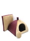 Хатка юрта для котів і собак Zoo-hunt Хутро бордовий №1 39х39х31 см | 6633645 | фото 2