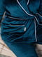 Темно-зелений велюровий комплект: штани та халат | 6630049 | фото 5
