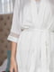 Ніжний шовковий халат молочного кольору з сітчастими вставками | 6630061 | фото 4