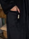 Чорний велюровий комплект: футболка, штани та халат | 6630065 | фото 5