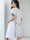 Лаконічний сірий халат із коротким рукавом | 6630111 | фото 3