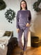 Велюрова лавандова піжама: світшот та штани | 6630115
