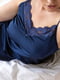Синя нічна сорочка з мереживним оздобленням | 6630142 | фото 3