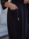 Халат чорного кольору з мереживними вставками на рукавах | 6630154 | фото 4