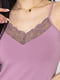 Блідо-фіолетова нічна сорочка з мереживним оздобленням | 6630157 | фото 3