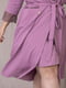 Бавовняний блідо-фіолетовий халат з мереживним оздобленням | 6630164 | фото 5