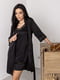 Чорний елегантний комплект для дому та сну: нічна сорочка та халат | 6630205 | фото 4