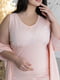 Абрикосова бавовняна нічна сорочка з мереживом | 6630210 | фото 2