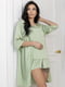 Зелений комплект: халат, шорти та майка | 6630218