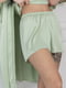Зелений комплект: халат, шорти та майка | 6630218 | фото 4