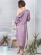 Фіолетовий комплект: нічна сорочка та халат | 6630225 | фото 2