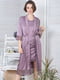 Фіолетовий комплект: нічна сорочка та халат | 6630225 | фото 4