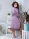 Блідо-фіолетовий комплект з мереживом: майка, шорти та подовжений халат  | 6630226 | фото 5