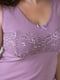 Блідо-фіолетова нічна сорочка з мереживним оздобленням | 6630241 | фото 2