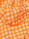 Платье А-силуэта оранжевого цвета в принт | 6632901 | фото 2