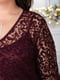 Вечірня сукня кольору марсал з візерунком | 6604402 | фото 4