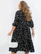 Платье А-силуэта черное в цветочный принт | 6604483 | фото 2
