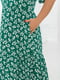 Платье бирюзового цвета из мягкого трикотажа с рукавами-фонариками и V-образным вырезом | 6604558 | фото 4