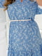 Платье А-силуэта голубое в принт | 6604563 | фото 4
