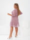 Роскошное батальное шифоновое платье фрезового цвета с цветочным принтом | 6604570 | фото 3