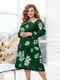 Батальна зелена сукня А-силуету в квітковий принт | 6604628