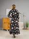 Чорна довга сукня А-силуету з яскравим квітковим принтом  | 6517772 | фото 7