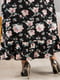 Чорна довга сукня А-силуету з яскравим квітковим принтом | 6517772 | фото 8