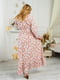 Молочна сукня А-силуету з квітковим принтом із легкої тканини | 6517774 | фото 2