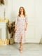 Сукня-міді А-силуету молочного кольору в квітковий принт | 6517780 | фото 2