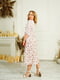 Сукня-міді А-силуету молочного кольору в квітковий принт | 6517780 | фото 5
