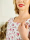 Сукня-міді А-силуету молочного кольору в квітковий принт | 6517780 | фото 6