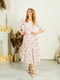 Сукня-міді А-силуету молочного кольору в квітковий принт | 6517780 | фото 8
