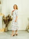 Сукня-міді А-силуету молочного кольору в квітковий принт | 6517781 | фото 2