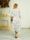Сукня-міді А-силуету молочного кольору в квітковий принт | 6517781 | фото 8