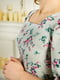 Сукня-міді А-силуету оливкового кольору в квітковий принт | 6517782 | фото 7