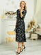 Чорна сукня-міді А-силуету в квітковий принт | 6517783 | фото 7