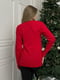 Напіввовняний червоний светр із малюнком | 6650190 | фото 6