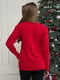 Полушерстяной красный свитер с рисунком | 6650193 | фото 5