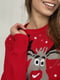 Напіввовняний червоний светр із малюнком | 6650193 | фото 6
