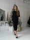 Свободное черное флисовое платье-футляр в рубчик “Генуя” | 6590009 | фото 8