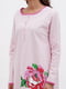 Нічна рожева сорочка з квітковим принтом і маска для сну | 6650749 | фото 3