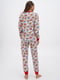 Пижама серая с начесом: лонгслив, брюки и маска для сна | 6650744 | фото 2