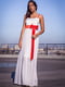 Коктейльное белое платье с поясом | 6506643 | фото 8
