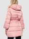 Куртка рожева з поясом та оригінальними рукавами | 6650991 | фото 4