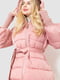 Куртка розовая с поясом и оригинальными рукавами | 6650991 | фото 6