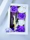 Подарунковий набір фіолетовий: свічка ручної роботи та мильні троянди | 6651814 | фото 2