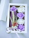 Подарунковий набір фіолетовий: свічка ручної роботи та мильні троянди | 6651815 | фото 3